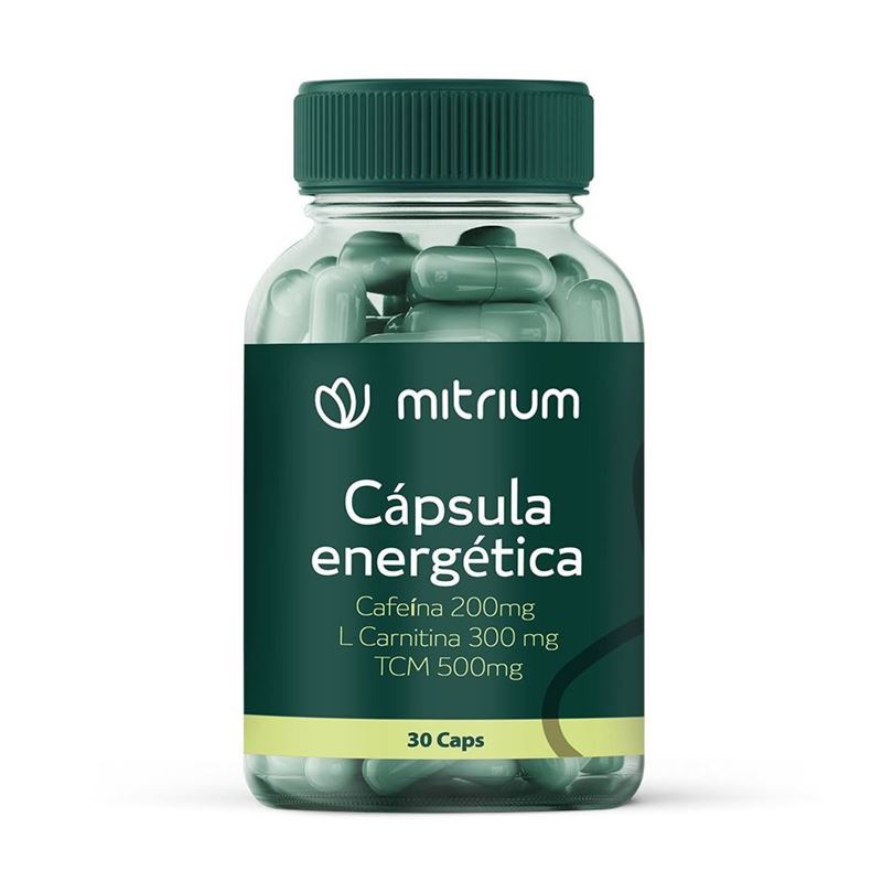 Cápsula Energética - Cafeína 200mg + L Carnitina 300 mg + TCM 500mg 30 Cápsulas