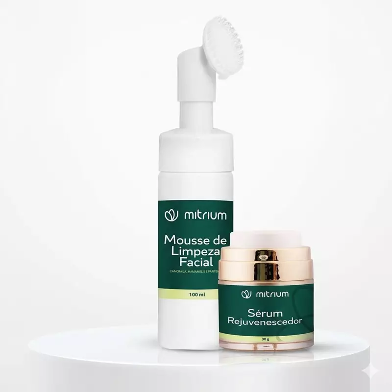Combo com Mousse De Limpeza Facial 100ml + Sérum Rejuvenescedor 30g